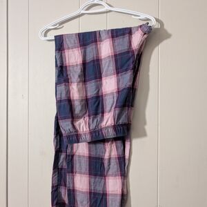 Plaid Women's Pants - Pink and Blue
